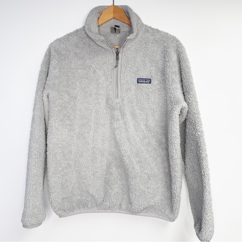 Patagonia Los Gatos Fleece 1/4 Zip Pullover Jacket Women's Medium Light Grey - Picture 1 of 6